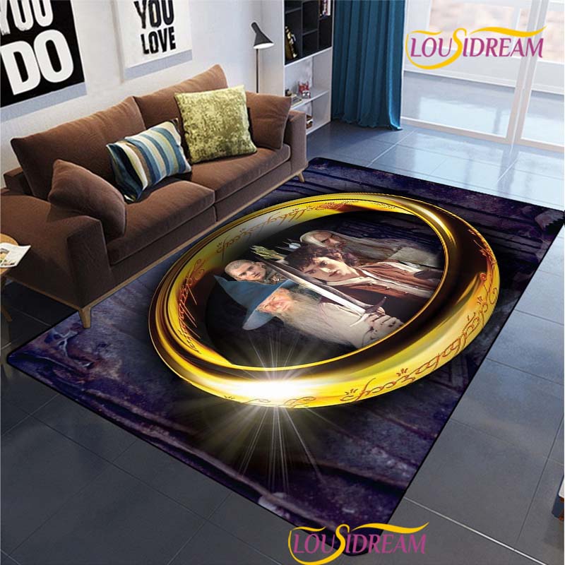 Lord of the Rings Carpet for Living Room Bedroom Rug Kitchen Door Unslip Floor Mats Birthday Gift Photography Props Alfombra Rug