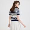Navigare Striped Pullover Knit Polo Shirt