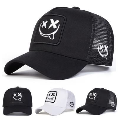 Men Lovely Expression Embroidered Baseball Cap Mesh Hat Outdoor Adjustable Sunscreen Leisure Hat Spring Autumn Travel Tourism Beach Vacation