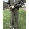 Casual Women's Fashion Half-cardigan Pullover Sweater Trousers Two-piece Loose Casual Autumn and Winter Suit