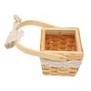 Woven Flower Hand Baskets with Handle Plastic Layer DIY Bow Decoration Weddings Rattan Basket for Office Fruit Store