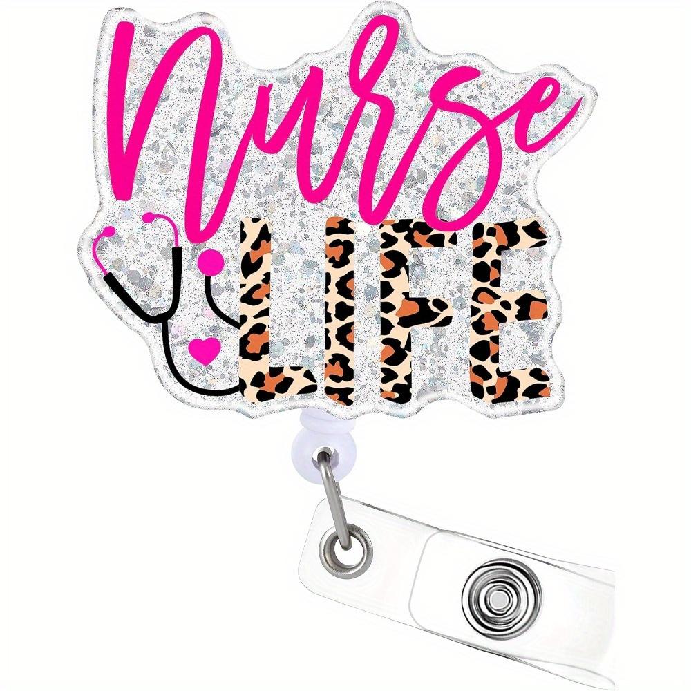 

Nurse Life Badge Reel Gift Set. Extendable ID clip for medical assistants & office staff. прозрачный
