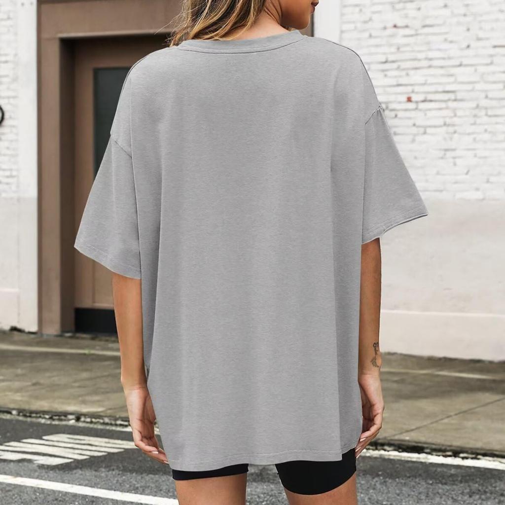 Damen T-Shirt mit V-Ausschnitt, lockere Passform, modisches Oberteil