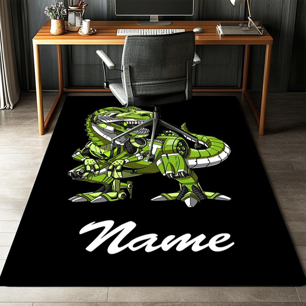 Custom Name Dinosaur Printed Carpet,Rug for Office Chair Living Room Bedroom Kitchen Room Decor Gifts.