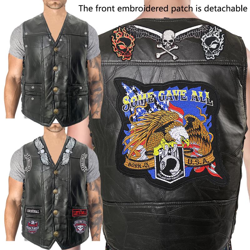 Trendy Men's And Denim Horse Oversized Embroidered Vest With Sleeveless Personalized Casual Camisole Braiding the thread Braiding the thread 06-1