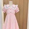 Girls' Fashionable Dress for Summer, Children's Short-sleeved Round-neck Sweet-colored Princess Dress
