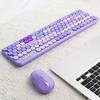 Ergonomická 2.4G Bezdrátová Tichá Klávesnice Myš Combo 105 Kláves Voštinové Krytky Kláves Bezdrátová Sada Klávesnice a Myši pro Stolní Počítač/Laptop