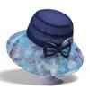 Eleganti Cappelli a Tesa Larga Floreali da Donna, Cappello a Secchiello Leggero e Traspirante per Primavera/Estate, Cappello da Pesca con Tesa Larga e Protezione UV con Dettaglio Floreale