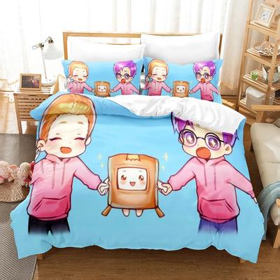 Animiertes Film-Lankybox Bettwäsche-Set Für Schlafzimmer Weiche Moderne Tagesdecken Bequeme Kinder Bettbezug Bettdeckenbezug Und Kissenbezug