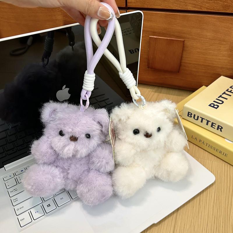 Cute Plush Bear Keychain With Scented Bean Bag Decor For Bags And Gifts