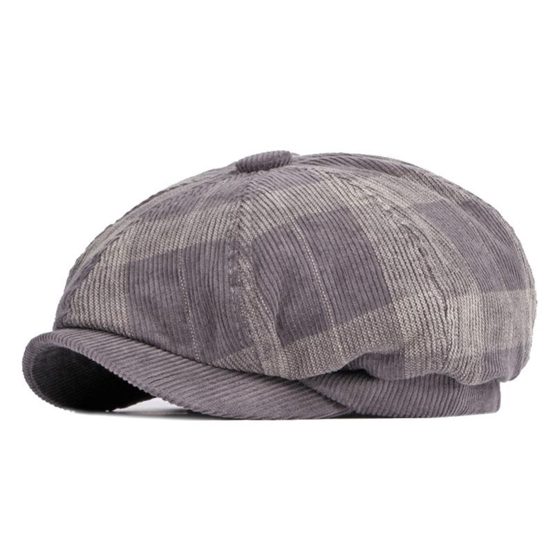 Autumn/Winter Unisex Plaid Newsboy Beret - British Retro Style Wool Hat