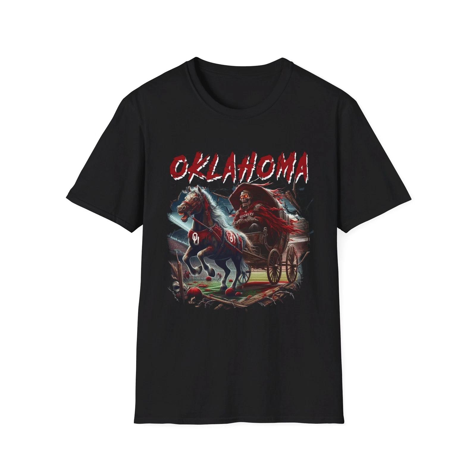 Oklahoma Sooners Horror Mashup T-Shirt - Fear the Crimson and Cream M