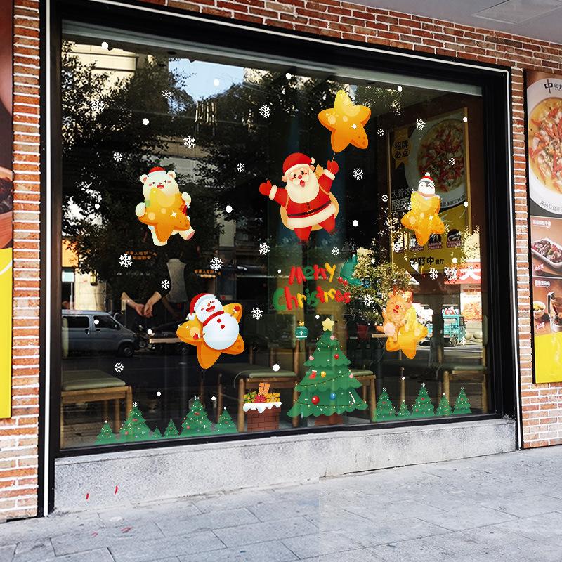 Christmas Window Stickers Christmas Wall Sticker Kids Room Wall Decals Merry Christmas Decorations For Home New Year Stickers