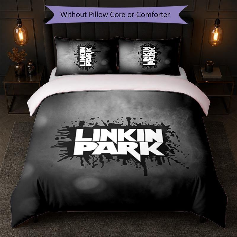 Linkin Park Print 3Pcs Bedding Set Duvet Cover With Two Pillowcases Soft Bed Linen For Household Bedroom