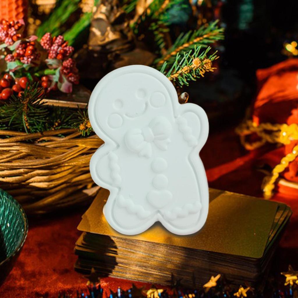 Christmas Gingerbread Man Silicone Molds DIY Cement Gypsum Mould Craft Supplies Christmas Decoration for Wax Soap Clay