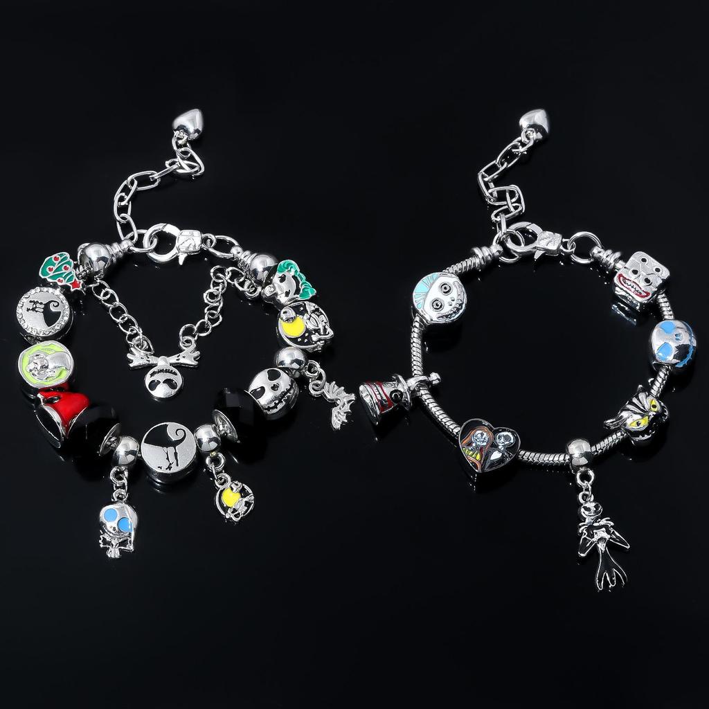 Pulseira Abóbora Pesadelo Antes do Natal com Berloques Jack & Sally