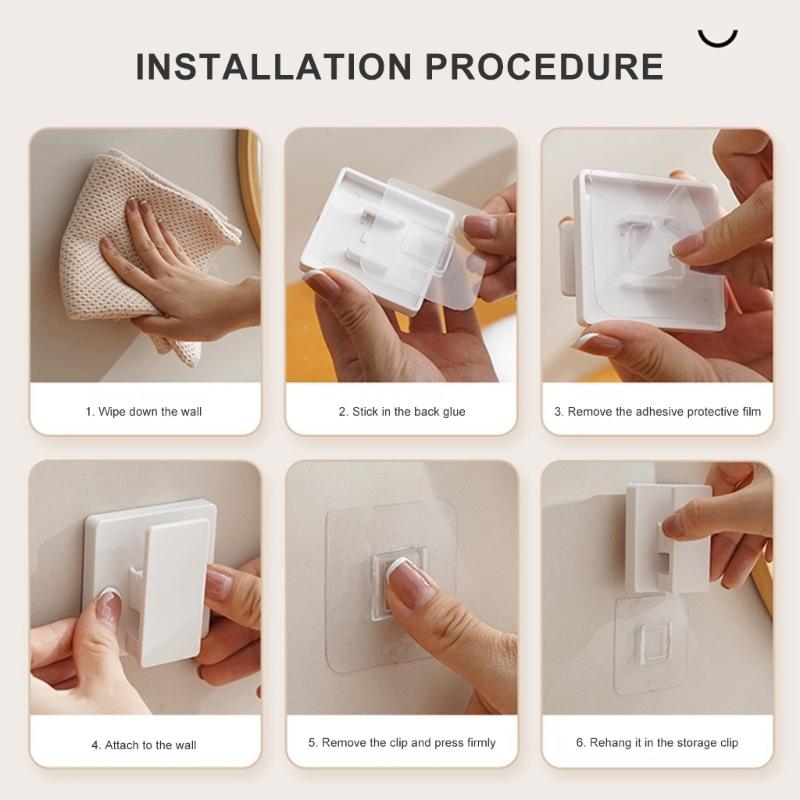 Bathroom Storage Clip Easy Installation Toothpaste Holder Rack Stylish Facials Cleanser Hanger for Renters and Families