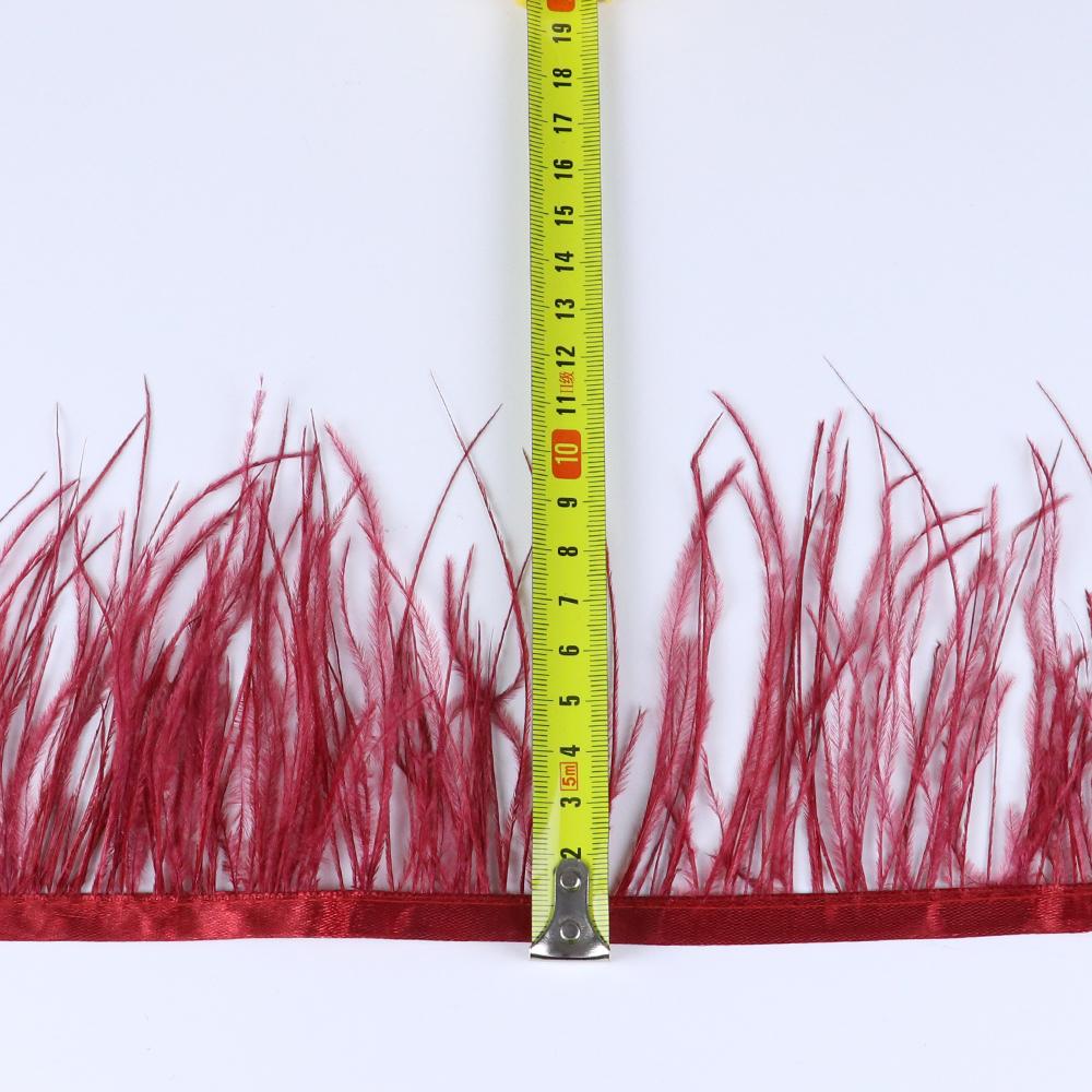 FeatherWhite Ostrich Feather Trim Ribbon 8-10cm Natural Plumes 1/2/5/10 Meters Sewing Trimmings for Dress Clothing Decoration Crafts