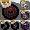 Skull Gothic  Circular Rug Office Decorative Carpet For Living Room Bedroom Door Mat Floor Rug Computer Chair Area Rug Viking Theme Decor