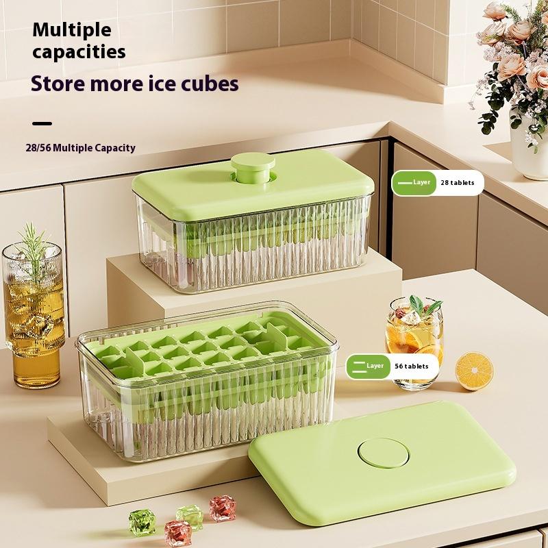 Press-to-Release Ice Cube Tray Food Grade Large Capacity for Home Freezer Storage Box for Perfect Ice Blocks Ice Cube Gadget
