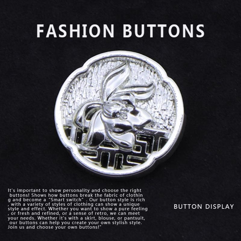 10Pcs Round Button Cardigan New Chinese Sweater Trench Coat High-End Exquisite Metal Decorative Buttons
