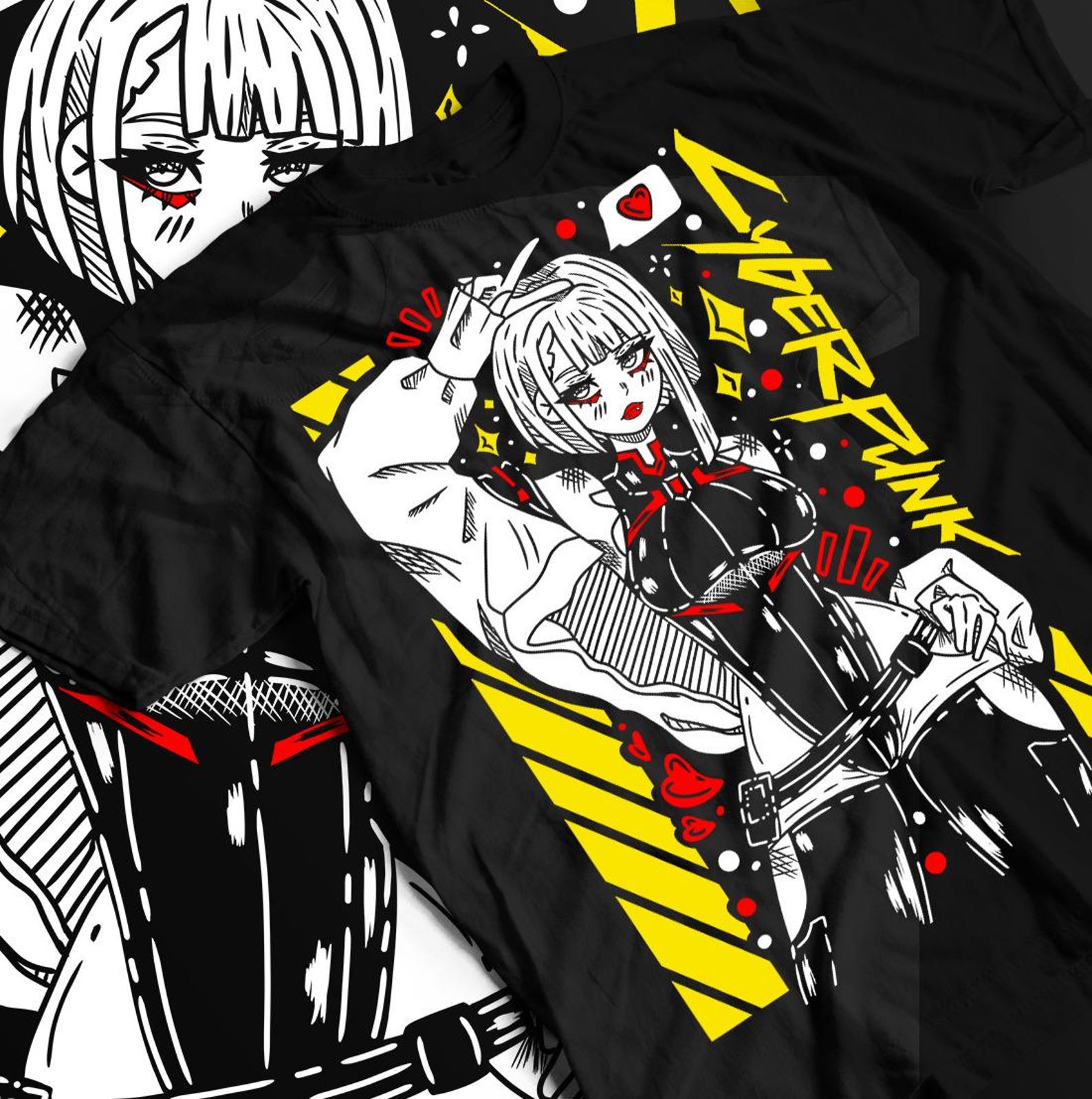 Anime Manga Unisex Tee Shirt, Japanese Animation Comic Book Lovers Gift, Cotton Graphic Top, Otaku Cosplay Apparel, Kawaii Casual Wear L