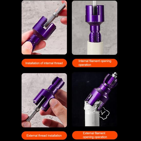 1/2Pcs Pipe Thread Cutting Tools Universal Dual-Function Integrated Internal External Pipe Threading Tools for Home Repair
