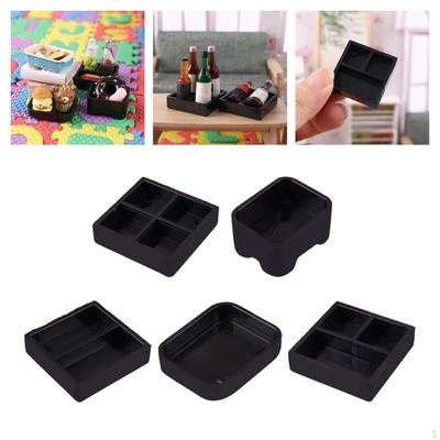 5Pcs 1/12 Dollhouse Food Serving Tray Miniature Appetizer Fruit Trays Kids Pretend Play Kitchen