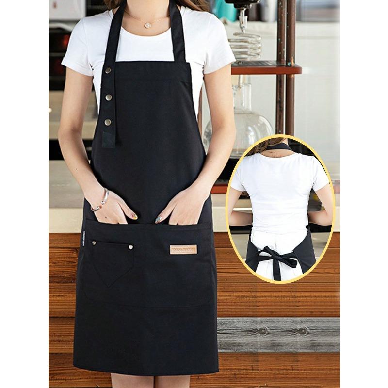 1PC Waterproof Oil-Proof Apron For Home Use,Aprons With Pockets, Poly Stain-Resistant Kitchen Aprons, Cooking Aprons Applicable To Home
