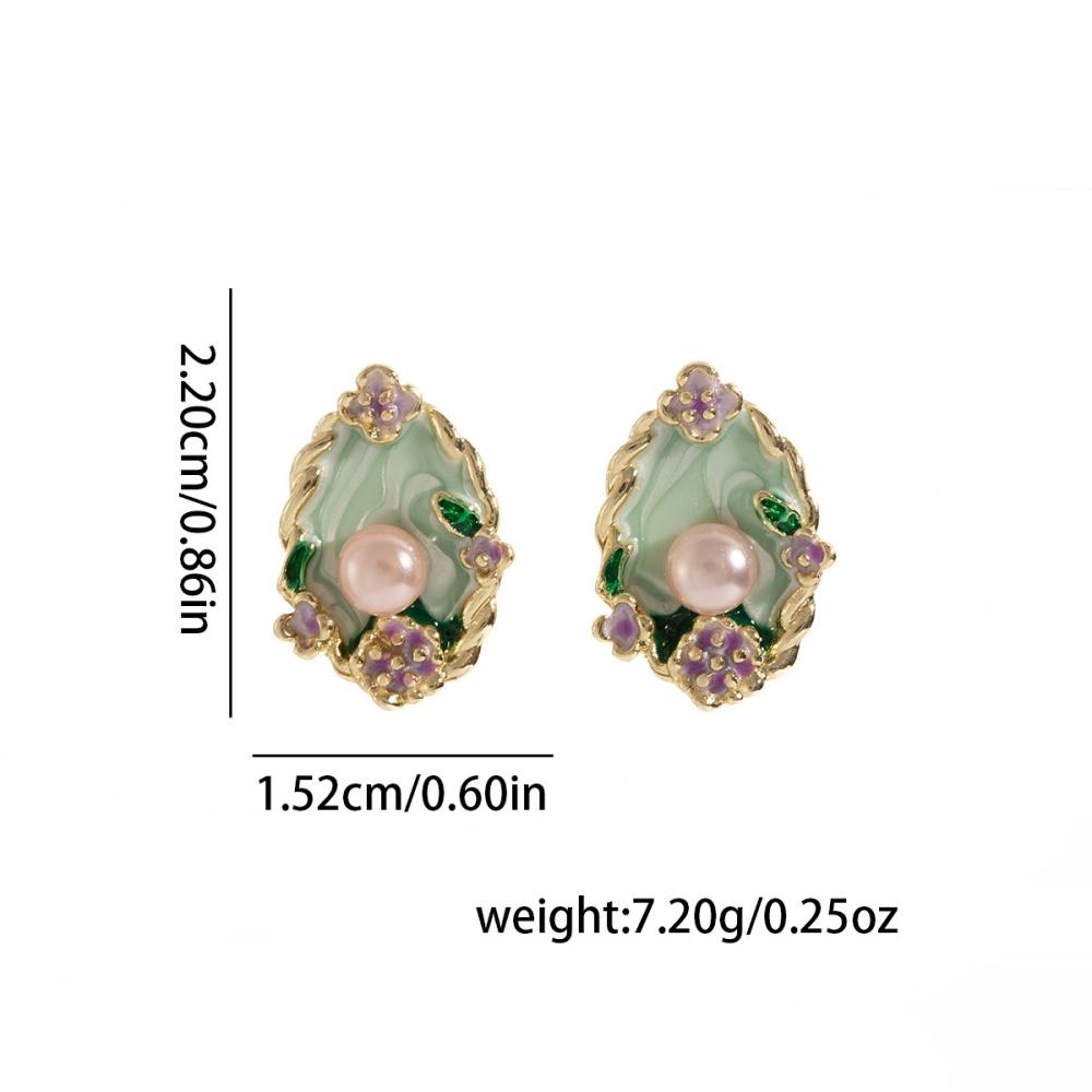 New retro oil painting flower earrings for women, exquisite metal earrings, jewelry gifts, daily accessories