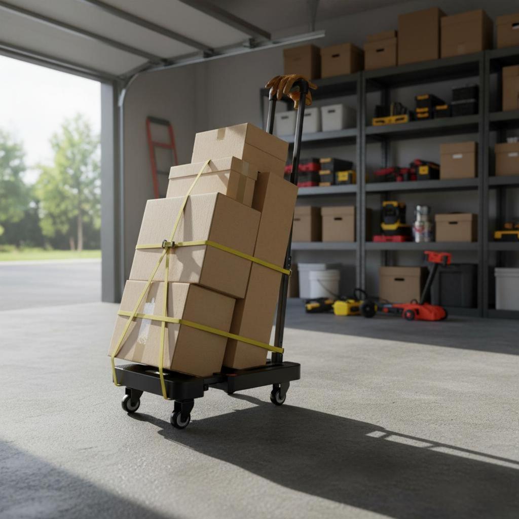 Foldable Transport Cart Thickened Iron Frame Rolling Hand Truck Multipurpose