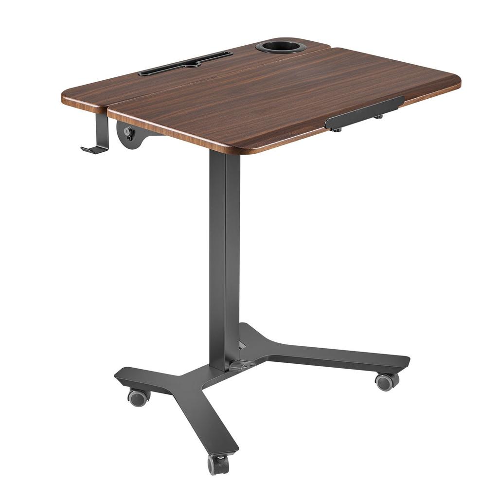 Stehschreibtisch, Höhenverstellbarer mobiler Steh-Sitz-Schreibtisch mit kippbarer Tischplatte, 715 x 525 mm Kleiner Computer-Sitz-Steh-Arbeitsplatz, 15 kg Tragfähigkeit,