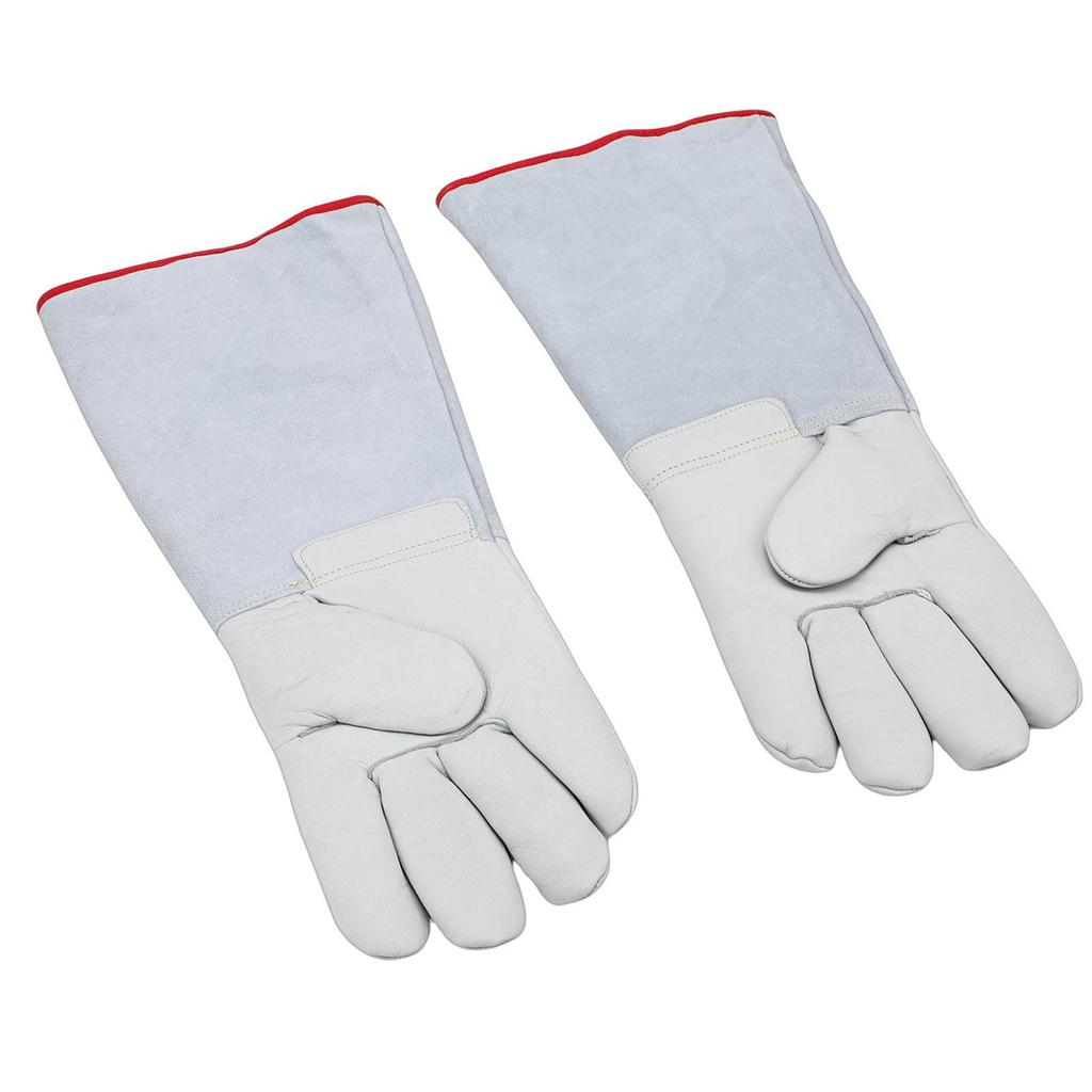 1 Pair Antifreeze Gloves 45cm Long Cowhide Work Gloves for Liquid Nitrogen Dry Ice Handling High and Low Temperature