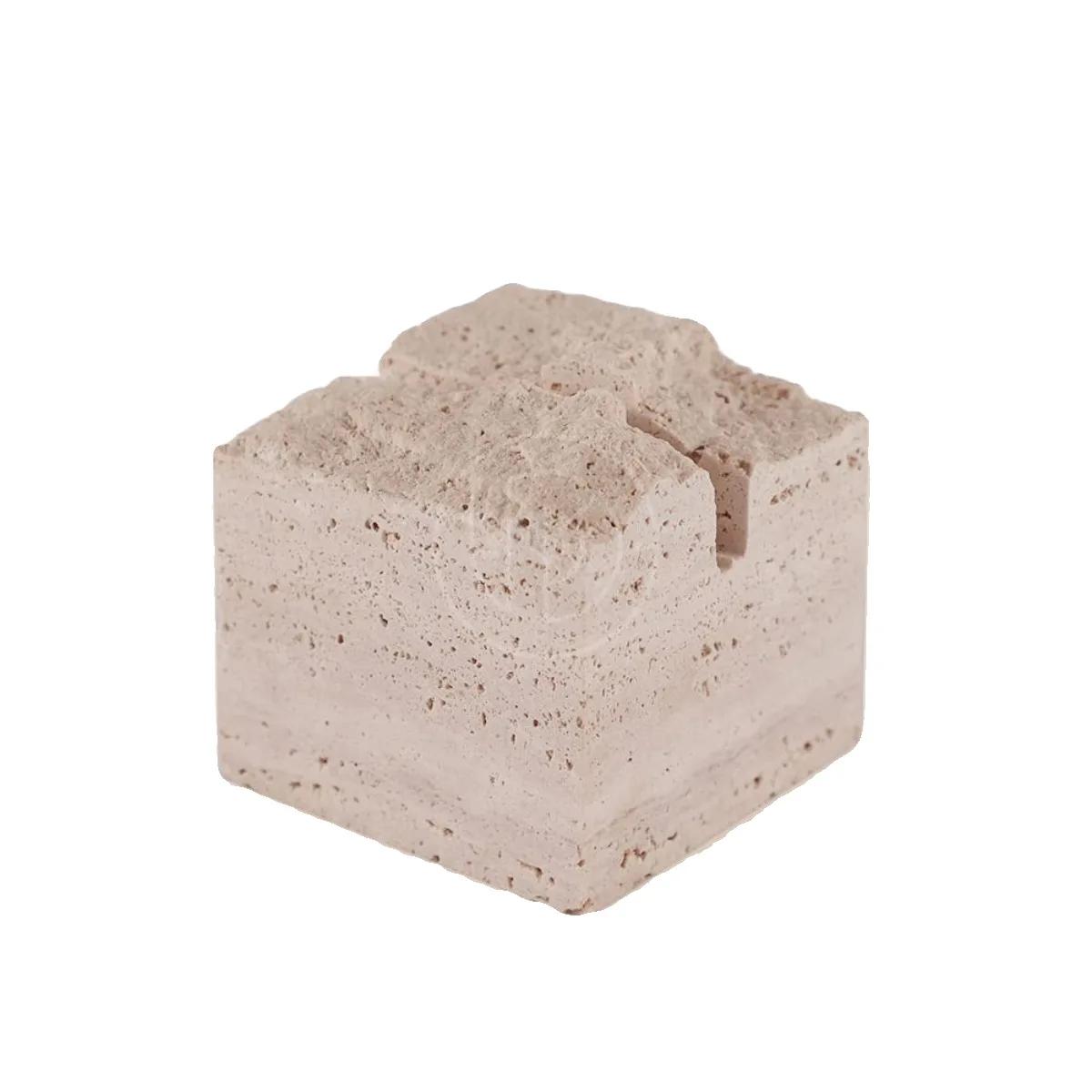 

Подставка для визиток из натурального травертина для стола, полированный мрамор, свадебные настольные таблички, подставка для фотографий, настольный держатель для заметок