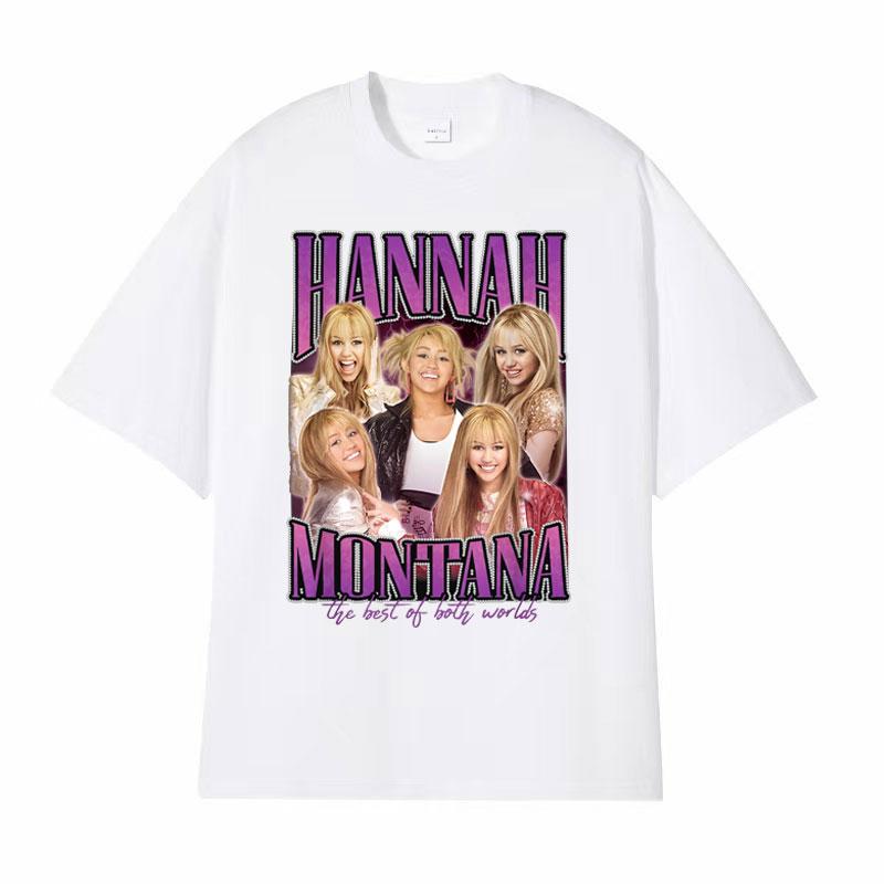 Miley Cyrus Hannah Montana Hip Hop Retro Style Graphic T Shirts Men Women Fashion Casual Cotton Tshirt Harajuku Streetwear