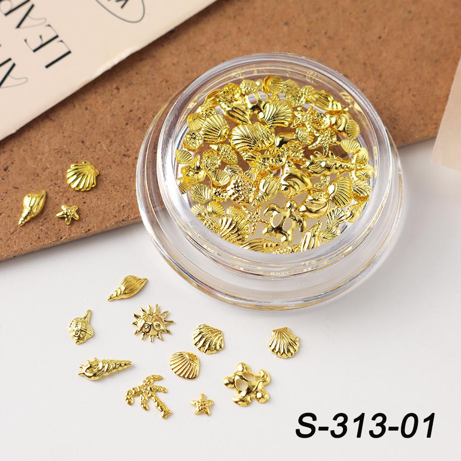 Xiaomi 1 Bottle Ocean Nail Charms Metal Golden Silvery Starfish, Seashells, Conches, Coconut trees Nail Art DIY Accessories Decoration