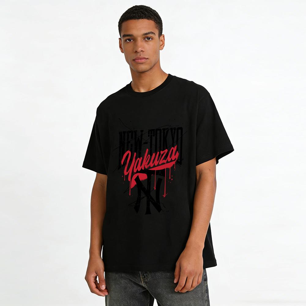 New Tokyo Yakuza Graphic Streetwear Hip Hop Tee Pure cotton T-shirt
