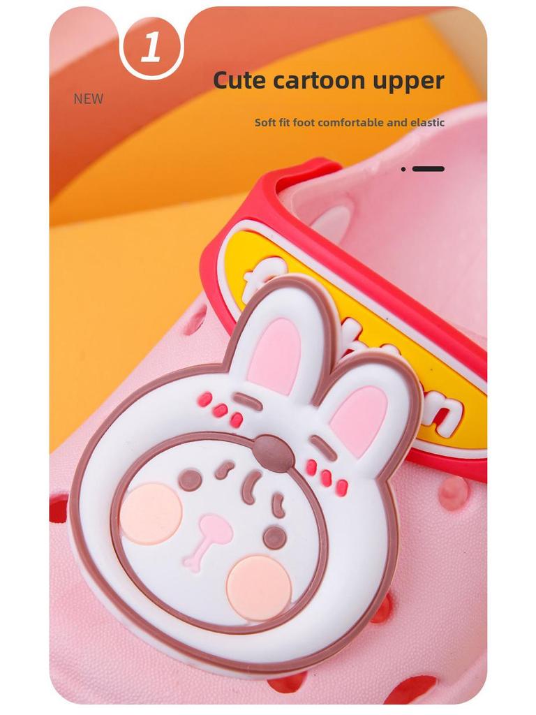 Kids' Cute Bear Non-Slip Summer Slippers: Soft Sole, Cool Clogs for Boys & Girls