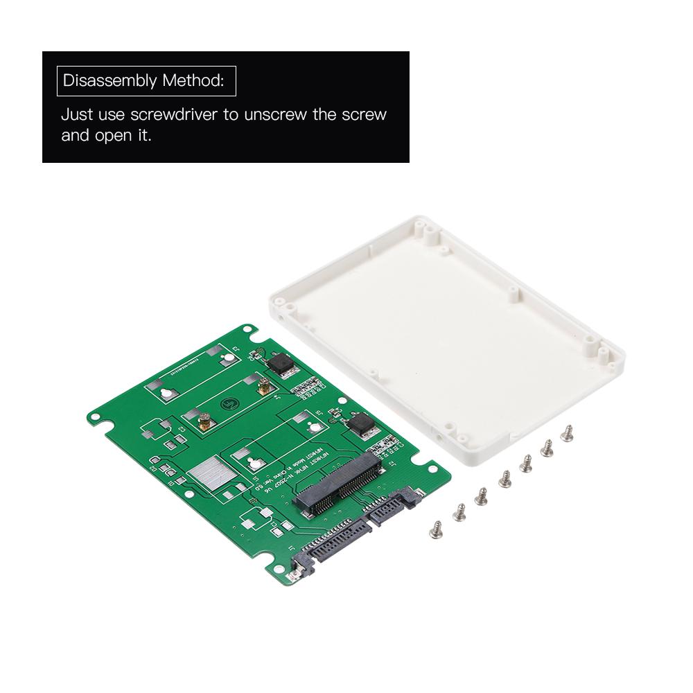 mSATA to SATA Enclosure mSATA to 2.5 SATA Adapter SSD Hard Drive Converter to SATA 3.0 Card with Case (Not Inclube Hard