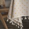 Cotton And Linen Decorative Fringed Cover Dustproof Coffee Table Bedside Table Desk Table Mat Tablecloth