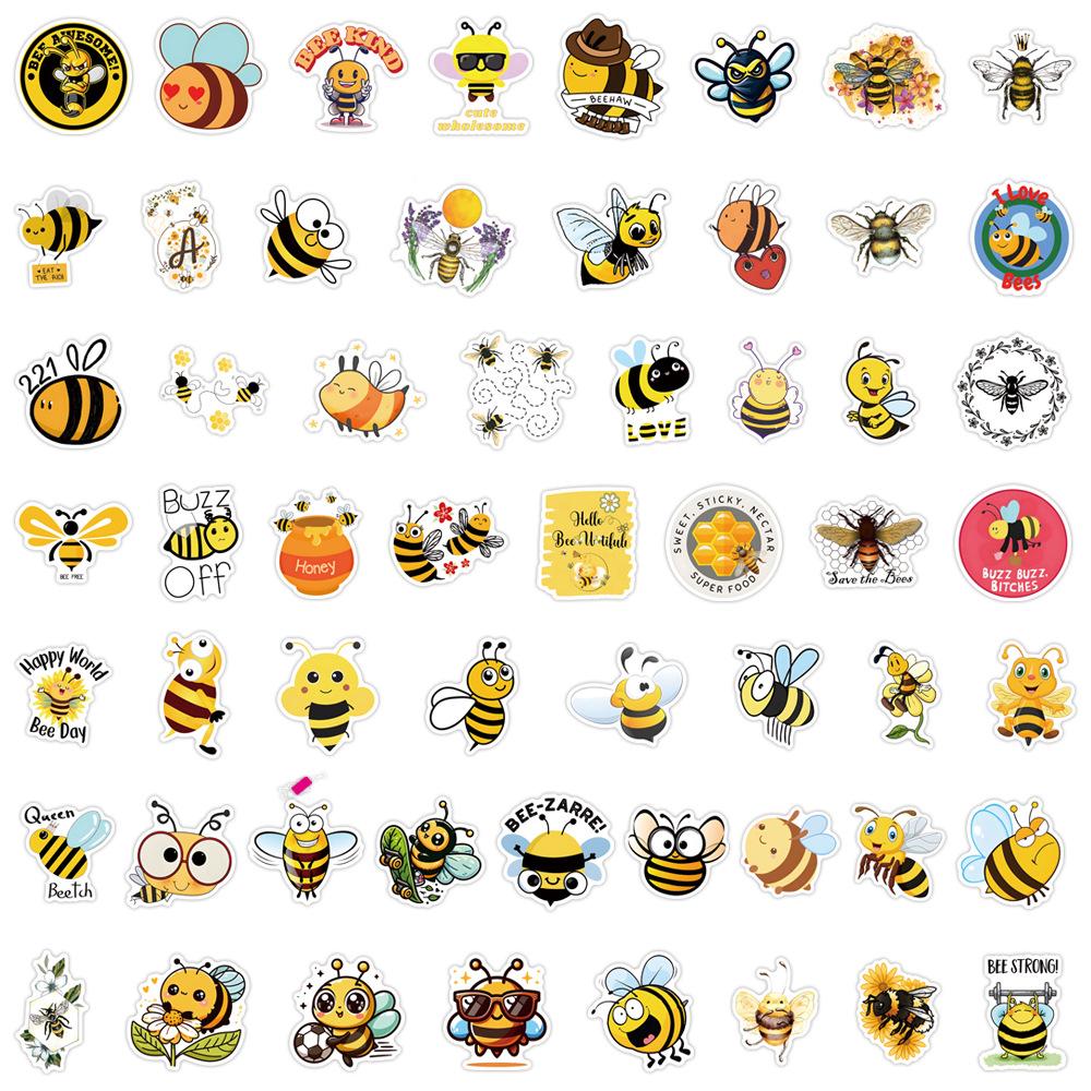 55 New Bee Bee Insect Graffiti Stickers Decorative Suitcase Scooter Cartoon Stickers