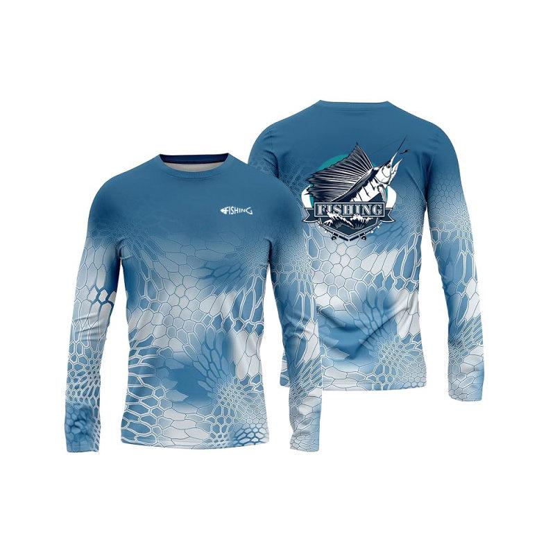 Pánská rybářská košile s potiskem Rybářské oblečení Rybářská košile s dlouhým rukávem - prodyšná UV ochrana Outdoorové sportovní topy s výstřihem 6XL