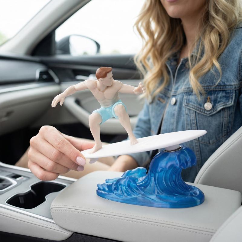 Fun Drift Surfing Muscular Man Creative Decoration Dashboard Drift Ornaments Office Desktop Statue Decor Car Interior