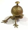 Brass Frog Desk Bell | Decorative Animal Counter Bell for Reception, Office or Home | Unique Frog Décor Gift for Desk Accessories Lovers