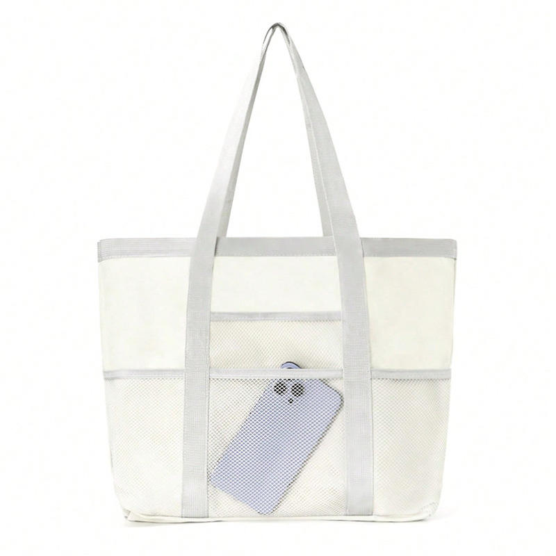 1Pcs Mesh Beach Bag Extra Large Lightweight Foldable Sandproof Tote Bag for Women for Family Vacation Beach Trips Store Beach Essentials