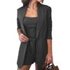 3pcs/Set Office Lady Outfits Long Sleeve Blazer Set Women Solid Color Blazer Coat Shorts Vest Set Woman Sexy Suit Summer Clothes