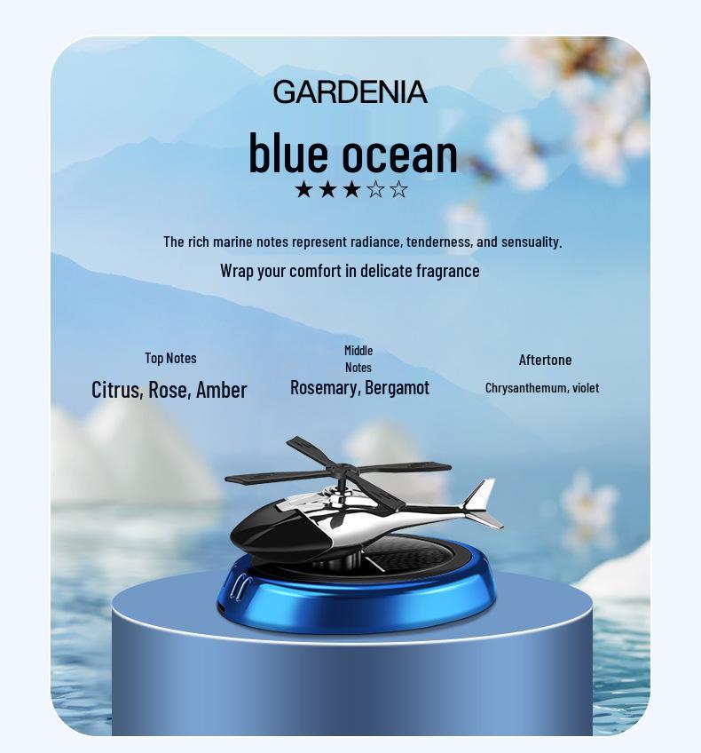 Solar-Powered Rotating Airplane Car Air Freshener - Gardenia Scent