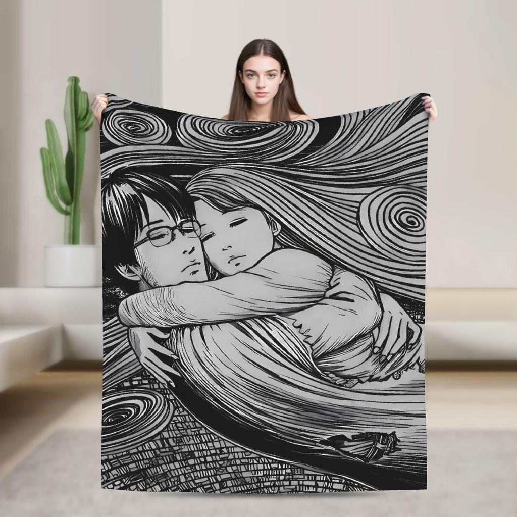 Tomie Junji Ito Blanket  Soft Fashion Plush Throw Blanket For Couch Chair Sofa Bed Travel Flannel Bedspread Bed Cover
