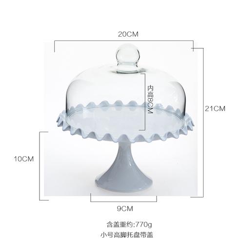 Keramik Kuchenständer Hohe Füße Kuchenplatte Obstschale Desserttisch Displayständer Glasabdeckung Hochzeitsfeier Dekoration Haushalt