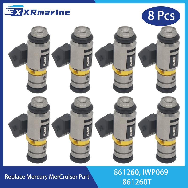 Inyectores de combustible electrónicos 861260T para motores Mercury MerCruiser 4.3L 5.0L 5.7L 6.2L 8.2L MPI 350 454 502 MAG MX IWP069 861260